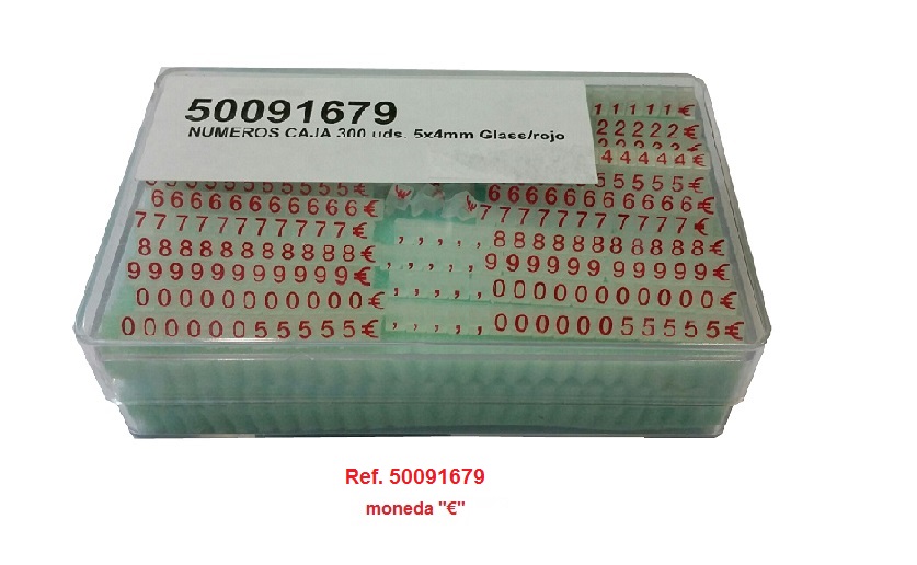 Marcaprecios 5x4 mm. glass / rojo